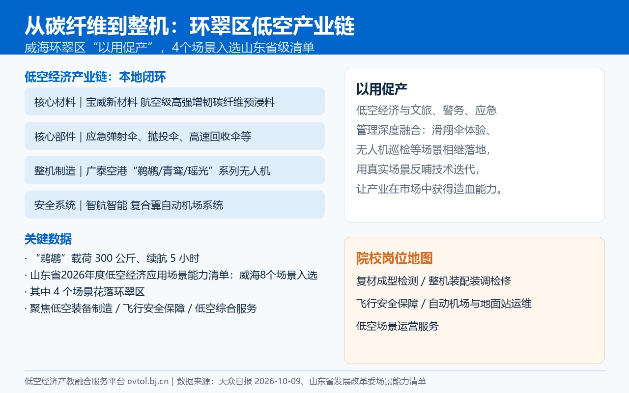 威海环翠区低空经济产业链：从碳纤维材料到整机制造要点卡