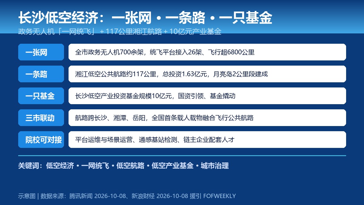 长沙低空经济「一张网、一条路、一只基金」要点卡